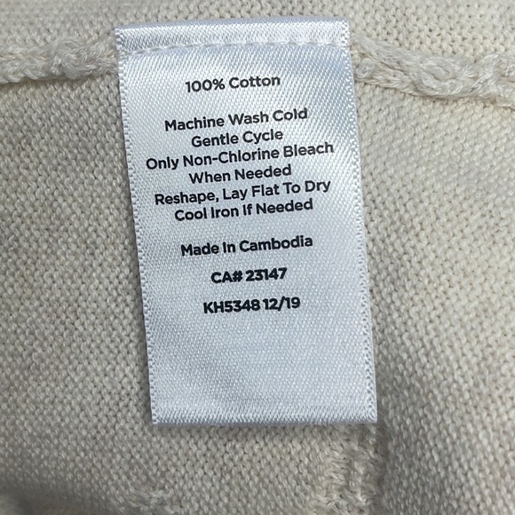 Talbots | Cream Seashell Lightweight Oversized Sweater, with 3/4 Sleeves - Picture 11 of 11